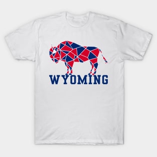 Geometric Wyoming Bison Design T-Shirt